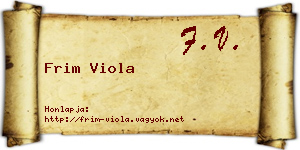 Frim Viola névjegykártya